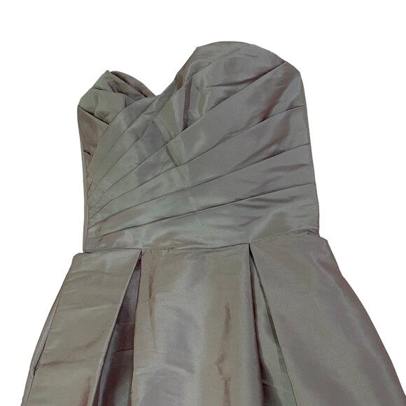 Alfred Sung D538 Sz 8 Dress Pockets Atlantis Blue Gray Iridescent Strapless NWT - Picture 6 of 11
